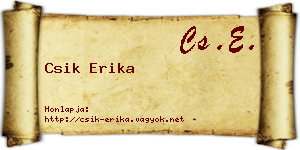 Csik Erika névjegykártya